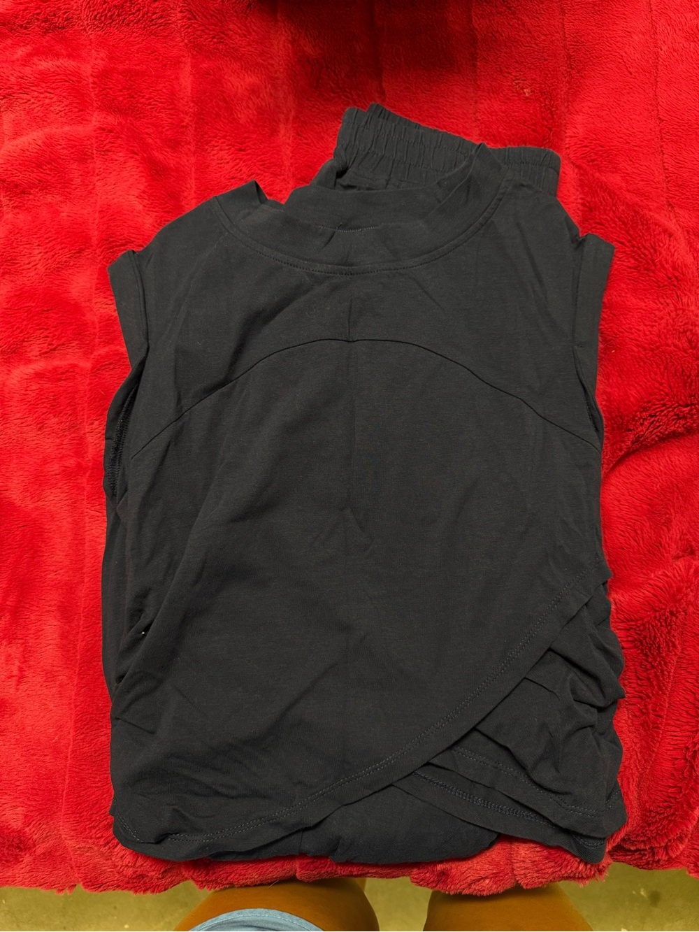 Amazon Black Sleeveless Wrap-Style Tank Top
